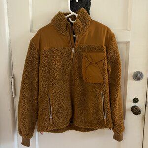 Alex Mill Deep Pile Fleece Sherpa Jacket Tan | Mens Medium